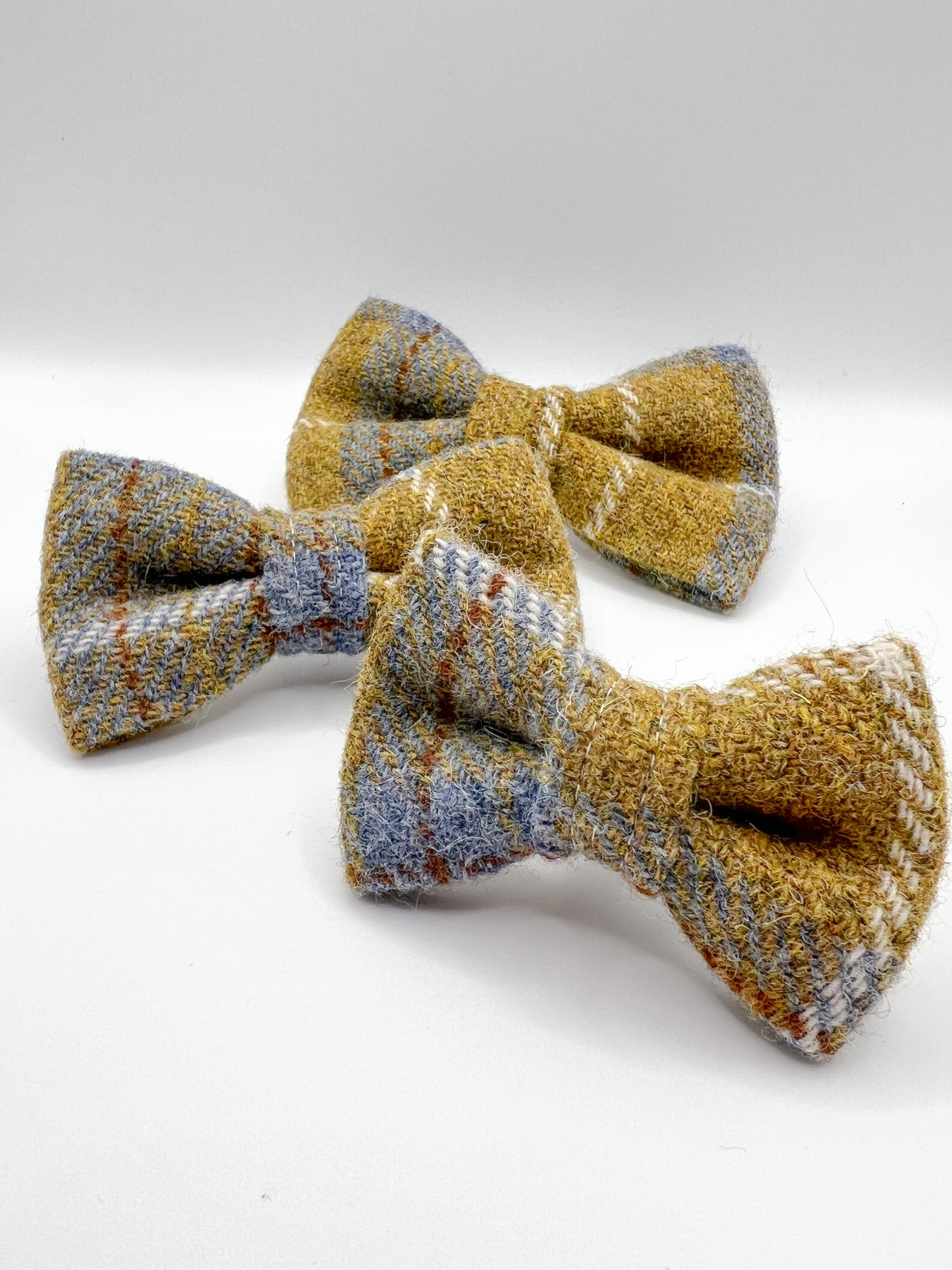 Harris Tweed Yellow & Blue Bow Tie for pets