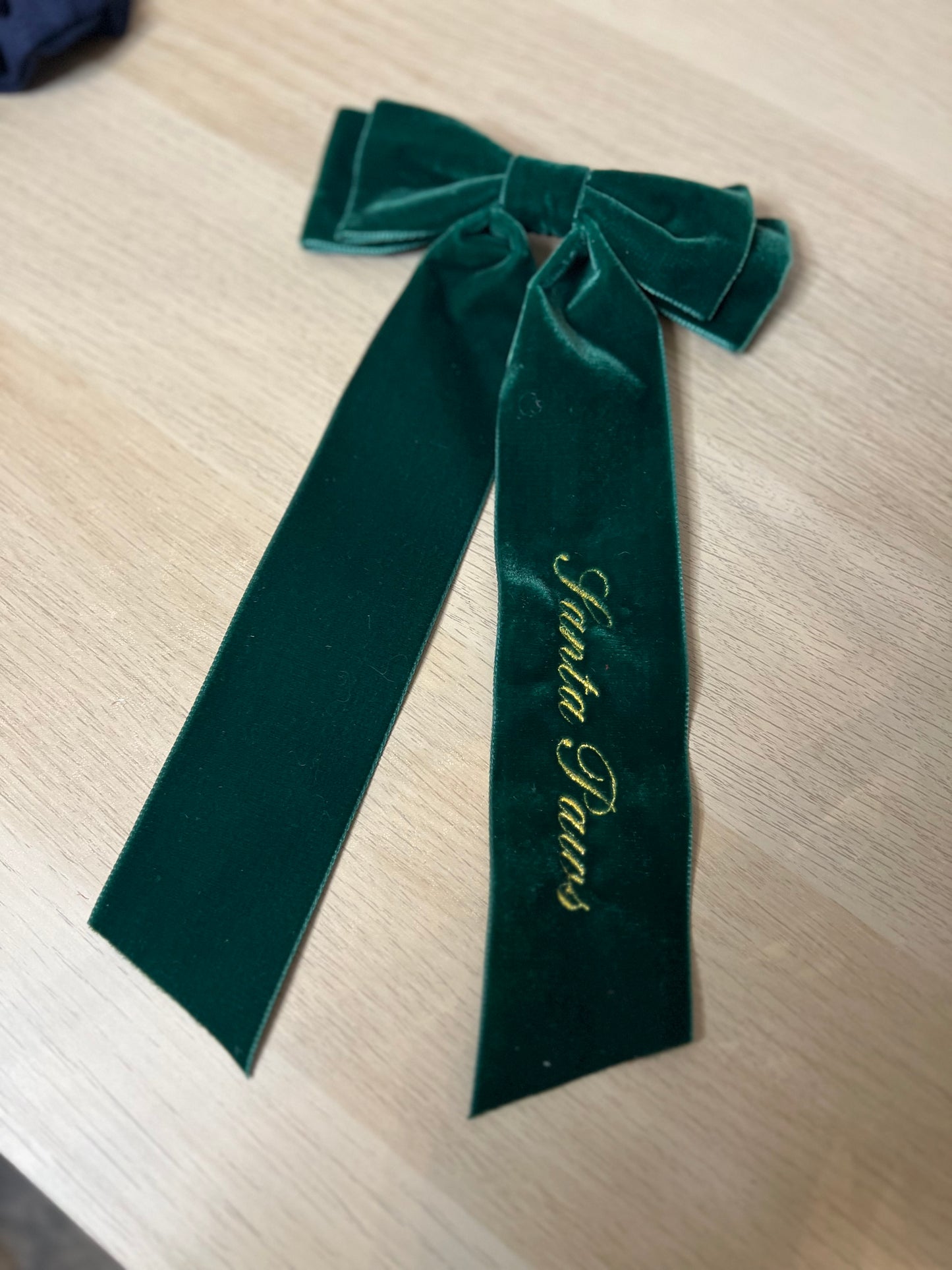 Santa Paws Green & Gold Large Hair Bow